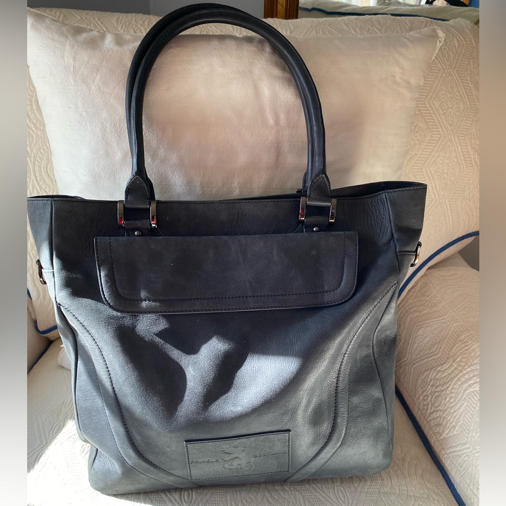 Pringle of Scotland Blue Leather Tote Large Excellent